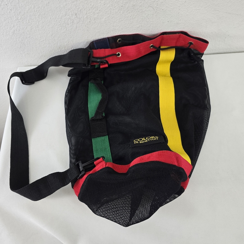 Vintage Colors De Benetton Drawstring Mesh Dufflebag - Picture 4 of 7